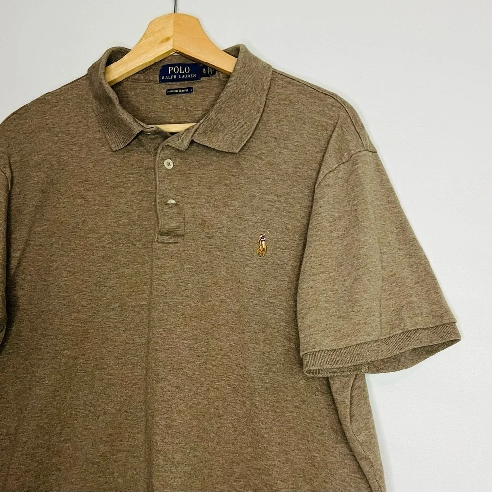 Ralph Lauren Brown Custon Slim Polo Shirt XL